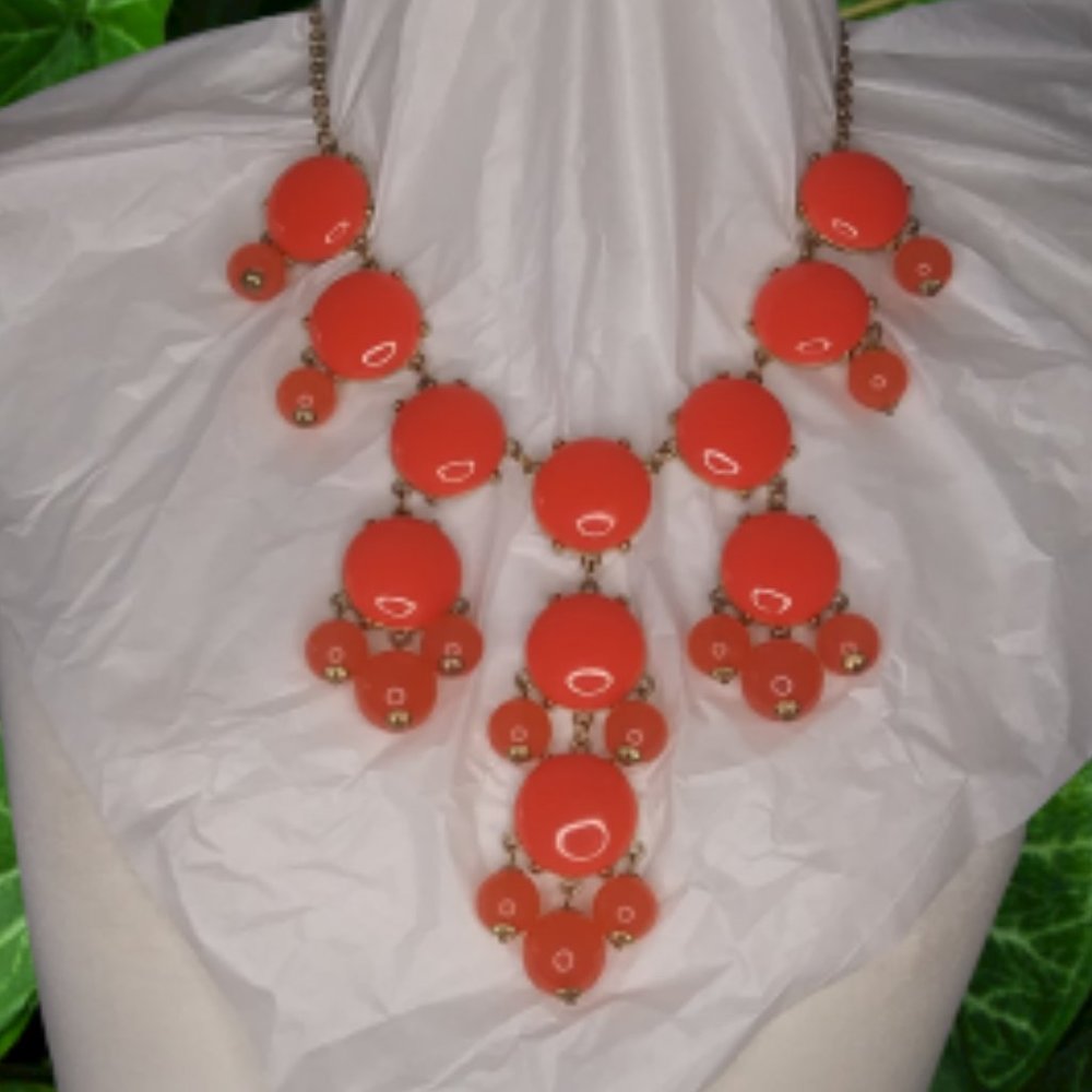 Baublebar statement necklace orangey pinkish baubles